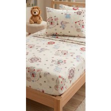 Erca Home Tekstil Ürünleri Bebek Lastikli Çarşaf ve Yastık Kılıflı Nevresim Takımı Pembe