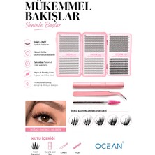 Ocean Takma Kirpik Seti, 960 Adet Kirpik, Kirpik Cımbızı, Eyeliner Yapıştırıcı 10D-20D-30D-40D