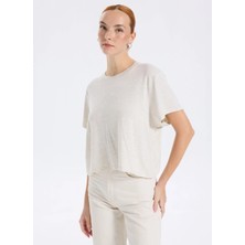 American Vintage Gri Kadın Standart T-Shirt YPA02GH25BOSQCH