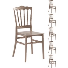 ModaLife 6 Adet Miray Cappucino Sandalye / Balkon-Bahçe-Mutfak