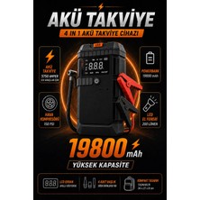 Goes Akü Takviye Cihazı 19800MAH  3750A Tepe Akım 150 Psı Hava Kompresörü Powerbank LED El Feneri 4'ü 1 Arada Ls-99