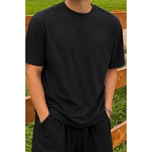 Tarz Cool Erkek Regular Fit Bisiklet Yaka Basic Tişört 2 Iplik Şardonsuz %100 Pamuk Günlük Rahat T-Shirt