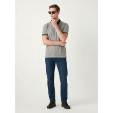 Giyim Dünyası Erkek Baklava Desenli Polo Yaka Tshirt Gri