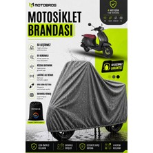 Motobros Motosiklet Brandası Motor Brandası Kuba Chia Uyumlu Thermoguard-X Gri Su Geçirmez Uv Korumalı Motor Örtüsü