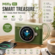 Mifly Smart Treasure M3 10000 Mah 22.5W Hızlı Şarjlı Powerbank Bluetooth Hoparlör 1.53’’ Dokunmatik Akıllı Ekranlı Taşınabilir Şarj Cihazı
