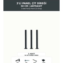 Başkent Çit Sistemleri 3'lü Panel Çit Direği 50CM Yükseklik Antrasit Renk