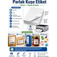Adcoat A4 Parlak Kuşe Etiket Lazer Yazıcılar Için Uygun 100 Lü Paket