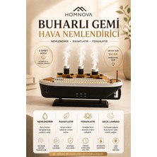 Homnova Titanic Gemi Hava Nemlendirici Aromaterapi Difüzör 7 Renk LED Gece Lambası 2 Buhar Modu Sessiz Çalışma USB