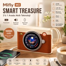 Mifly Smart Treasure M3 10000 Mah 22.5W Hızlı Şarjlı Powerbank Bluetooth Hoparlör 1.53’’ Dokunmatik Akıllı Ekranlı Taşınabilir Şarj Cihazı
