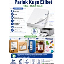 Adcoat A4 Parlak Kuşe Etiket Lazer Yazıcılar Için Uygun 100 Lü Paket