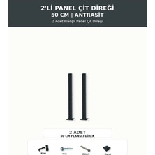 Başkent Çit Sistemleri 2'li Panel Çit Direği 50CM Yükseklik Antrasit Renk