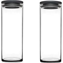 Paşabahçe Gri Vakumlu Cam Kavanoz 2'li 23,4 cm Yükseklik 90 mm Genişlik Pratik ve Şık
