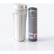 Spring Water 3 In 1 Ön Koruyucu Filtre Sistemi 10'' Mat Beyaz Housingli Yıkanabilir Karbonlu Silifozlu Filtre 1/4''
