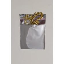 Aybaş Kağıtçılık 50 Adet Lüks Parlak Gümüş Yapışkanlı Metalize (9X12 Cm) Takı, Bujiteri, Kına, Düğün Hediye Paketi