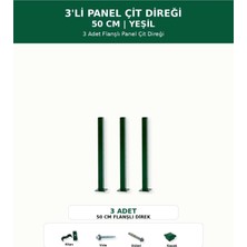 Başkent Çit Sistemleri 3'lü Panel Çit Direği 50CM Yükseklik Yeşil Renk