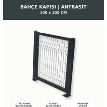 Başkent Çit Sistemleri Bahçe Kapısı Mandallı Asma Kilitli Panel Çit Uyumlu 100X100CM Antrasit Renk