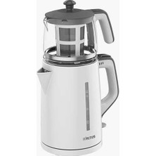 Altus Al 795 Beyaz Çay Makinesi 0.8 L Cam Demlik ve Çelik Gövde ile Estetik Tasarım