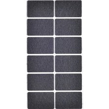 Kittiwake Home Life 12’li Siyah Dikdörtgen Mobilya Keçesi 3,5x5,5 cm – Yapışkanlı Sandalye Masa Koltuk Ayağı Parke Koruyucu