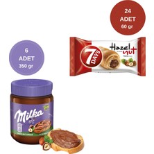 7 Days Kakaolu Fındık Kremalı Kruvasan 60GR 24 Adet + Milka Sürülebilir Çikolata Kakaolu Fındık Ezmesi 6 Adet
