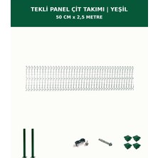 Başkent Çit Sistemleri Panel Çit Takım + 1 Direk 2,5 Metre 50CM Yükseklik Yeşil Renk
