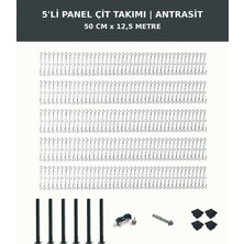 Başkent Çit Sistemleri 5'li Panel Çit Takım + 1 Direk 12,5 Metre 50CM Yükseklik Antrasit Renk