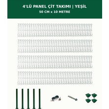 Başkent Çit Sistemleri 4'lü Panel Çit Takım + 1 Direk 10 Metre 50CM Yükseklik Yeşil Renk