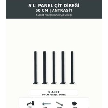 Başkent Çit Sistemleri 5'li Panel Çit Direği 50CM Yükseklik Antrasit Renk