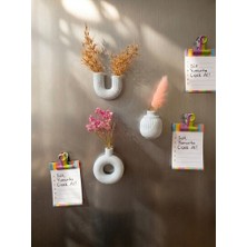 No12 3'lü Mini Vazo Magnet (Beyaz)