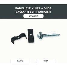 Başkent Çit Sistemleri Panel Çit Direği Klips - Vida 20'li Antrasit Renk