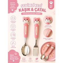 Tasarım Evi Ultra Lüks Paslanmaz Çoçuk Mama Kaşık ve Çatal Seti