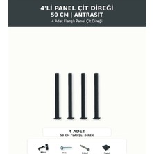 Başkent Çit Sistemleri 4'lü Panel Çit Direği 50CM Yükseklik Antrasit Renk