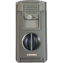 Cohiba Çift Torch Pürmüz Gunmetal Metal Puro Çakmağı