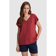U.s. Polo Assn. Kadın Vişne Tişört Basic 50323541-VR223