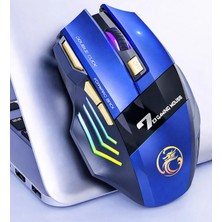 Coverzone Kablosuz Oyuncu Mouse 3200 Dpı Ayarlanabilir Hassasiyet, Rgb 7 Renk LED Aydınlatma, Şarjlı, Ergonomik Tasarım, 2.4ghz Wireless Gw-X7 (Kırmızı)