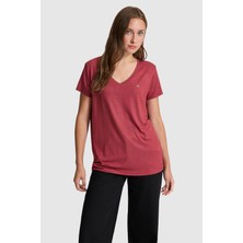 U.s. Polo Assn. Kadın Vişne Tişört 50323573-VR223