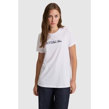 U.s. Polo Assn. Kadın Beyaz Tişört 50323463-VR013