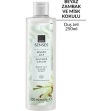 Avon Senses Beyaz Zambak ve Misk Aromalı Duş Jeli 250 ml Doğal Özlerle Zenginleştirilmiş