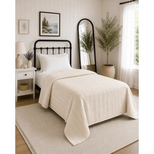 Vanillasoft Vanilla Soft Tek Kişilik 100% Pamuk Pike Yatak Örtüsü 160X220CM Waffle Bedspreed