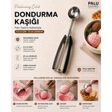 Palu Gastro Siyah Saplı Paslanmaz Çelik Dondurma Kaşığı - 23 cm (5.5 cm Çap)