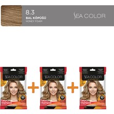 Sea Color 3'lü Express Şampuan Boya, Şampuan Kolaylığında Saç Boyama 8.3 Bal Köpüğü