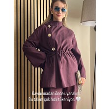 Cardella Vega  Premium Tnsl Kumaş Gold Aksesuar Detaylı Şık Ikili Takım - Tesettür uyumlu pantolonlu Takım