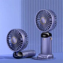 Empressco Mini Şarjlı El Fanı, LED Göstergeli, 5 Kademeli, Serinletici ve Parfümlü