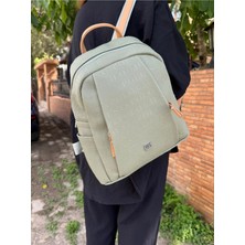 Just Polo Kadın Yeşil Camel 9 Gözlü Büyük Boy Sırt Çantası