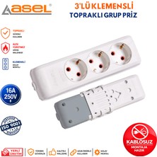 Asel 3'lü Topraklı Grup Priz