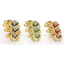 EkoAlışverişDünyam Swarovski Taşlı 3'lü Fil Figürü Model 1