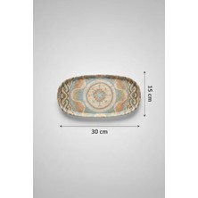 6'lı Toledo Oval Kayık Tabak 30CM Dijital Celest Rinart
