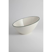 6'lı Truva Elips Salata Kasesi 22CM Rim Yeşil Rinart