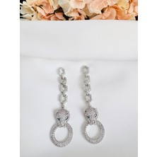 Devi Fashion Özel Seri Zirkon Taşlı Kaplan Küpe 7 cm