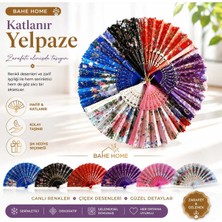 Empressco Renkli Desenli Katlanır El Yelpazesi, Taşınabilir ve Serinletici Aksesuar