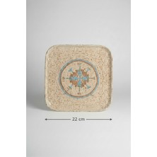 6'lı Verona Kare Servis Tabağı 22X22CM Dijital Celest-C Rinart